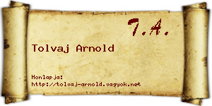Tolvaj Arnold névjegykártya