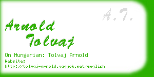 arnold tolvaj business card